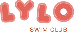 A colorful “SWIM CLUB” logo with large red/heart-like swimmer-style icons and the orange text “SWIM CLUB” underneath.